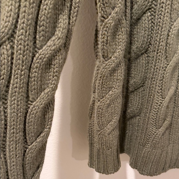 Barneys New York Olive Cable Knit Sweater - Picture 5 of 13